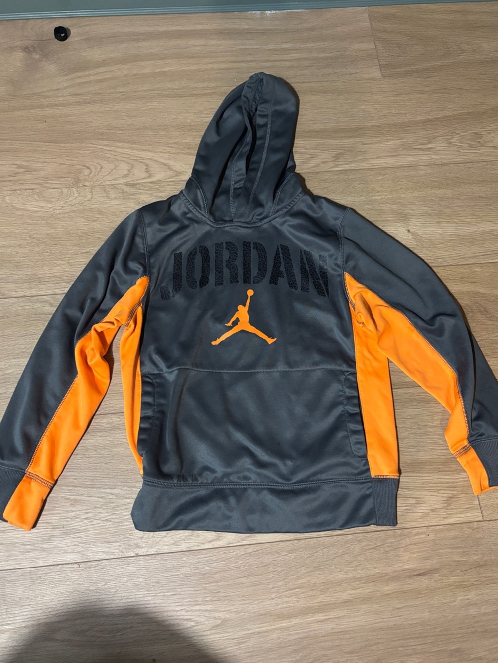 Jordan Kids Gray & Orange Hooded Pullover